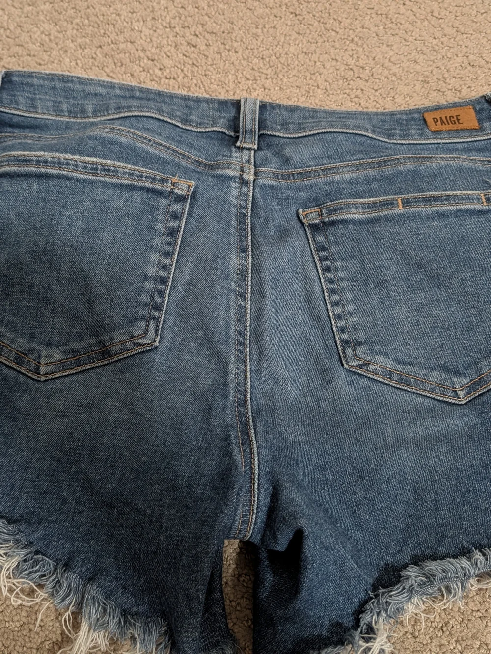 PAIGE Parker Short Denim Shorts - Medium Blue - Picture 4 of 4